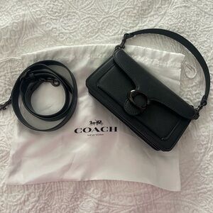 Coach Black Crossbody Tabby Bag with Leather Finish